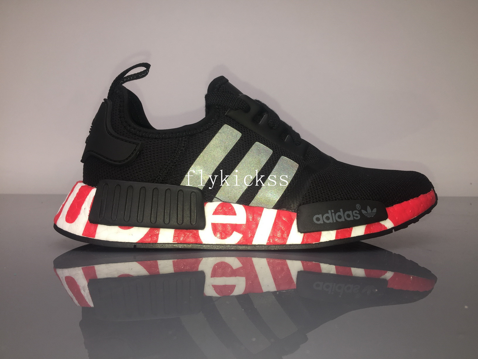 Supreme x Adidas NMD R1 Black Real Boost